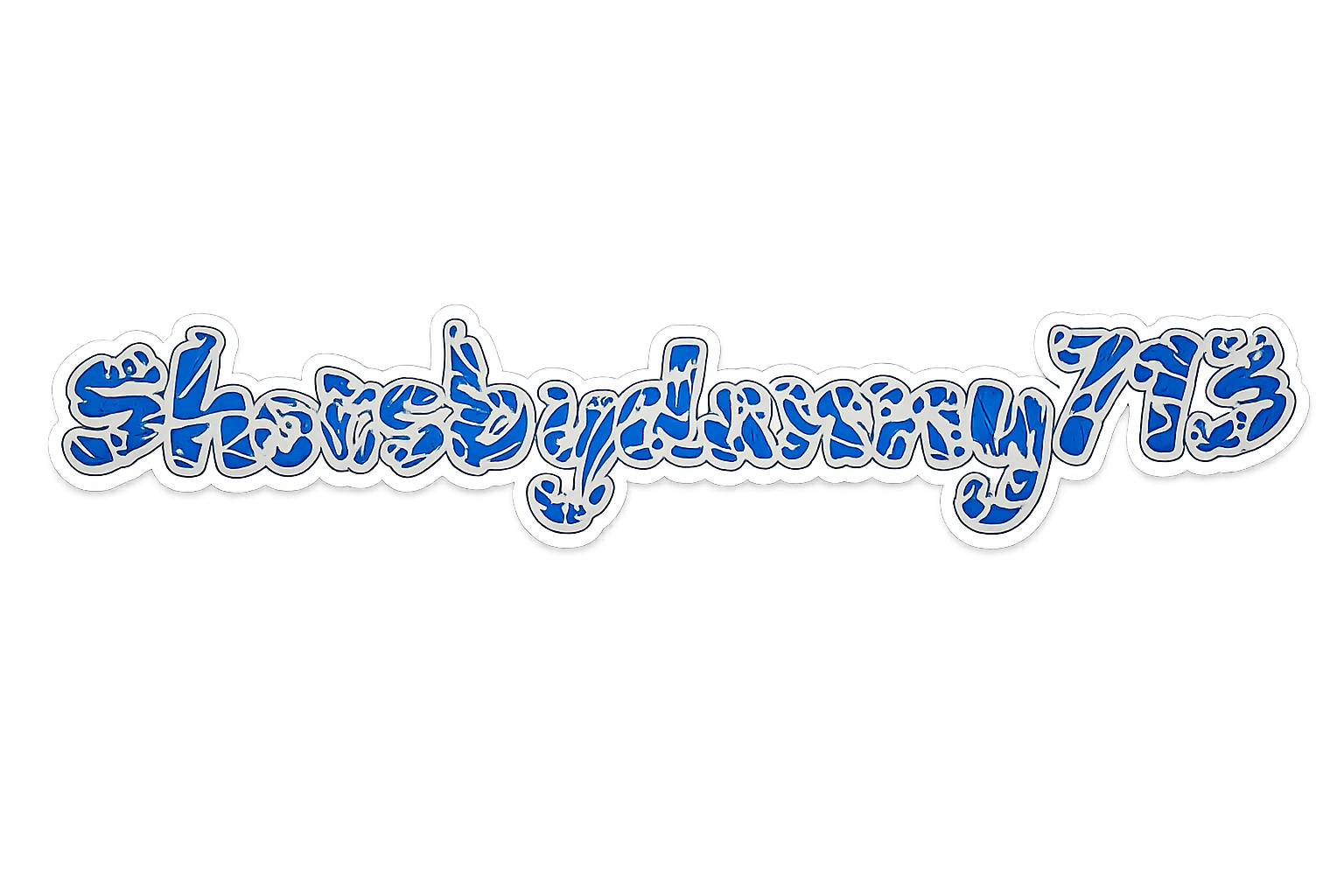 Engraved sticker blue